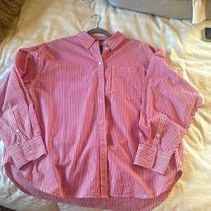 J. Crew Red and White Striped Top